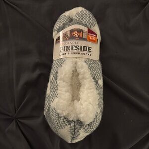 Fireside Women's Cozy Slipper Socks - Gray and White